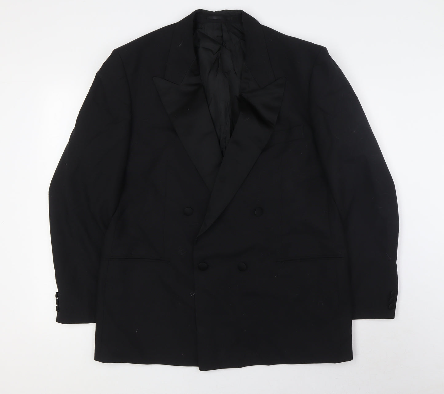 St Michael Mens Black Wool Tuxedo Suit Jacket Size 42 Regular