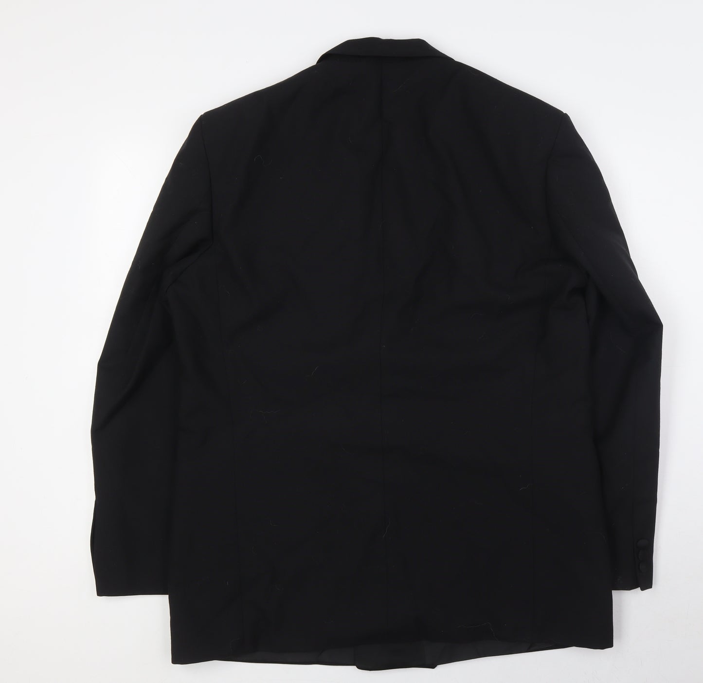 St Michael Mens Black Wool Tuxedo Suit Jacket Size 42 Regular