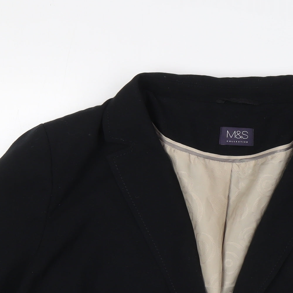 Marks and Spencer Womens Black Jacket Size 18 Button