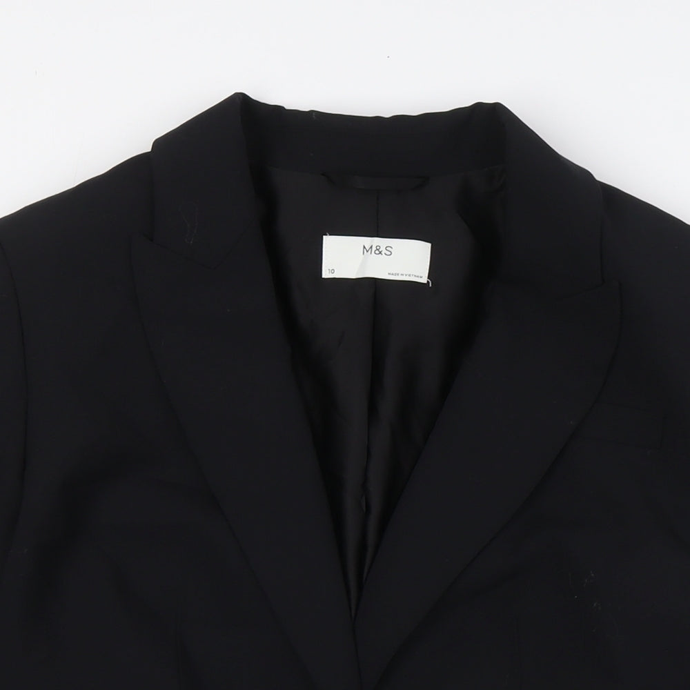Marks and Spencer Womens Black Jacket Size 10 Button