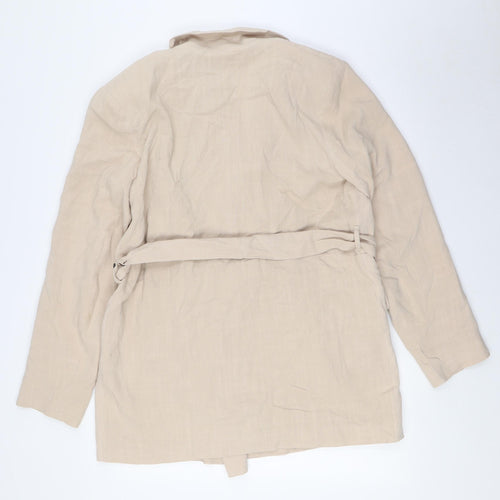 River Island Womens Beige Jacket Size 10 Button - Belted