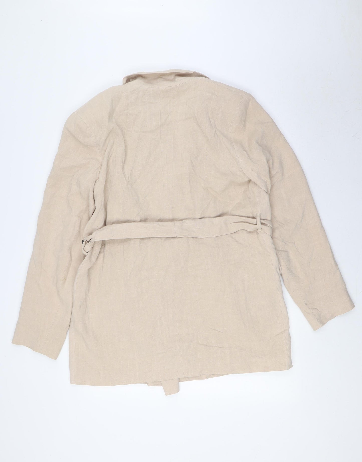 River Island Womens Beige Jacket Size 10 Button - Belted