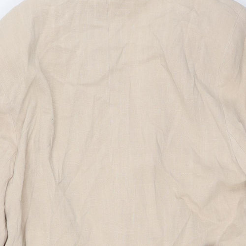 River Island Womens Beige Jacket Size 10 Button - Belted