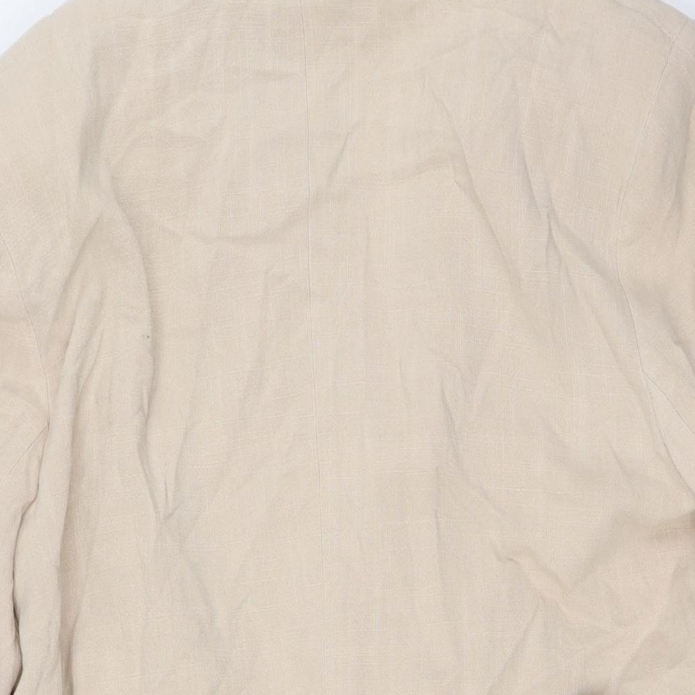 River Island Womens Beige Jacket Size 10 Button - Belted
