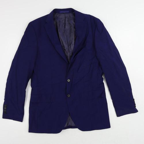 Marks and Spencer Mens Blue Wool Jacket Suit Jacket Size 38 Regular