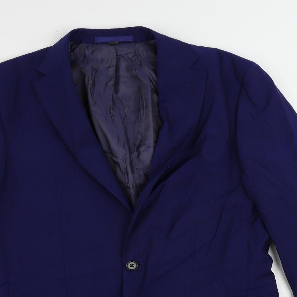 Marks and Spencer Mens Blue Wool Jacket Suit Jacket Size 38 Regular