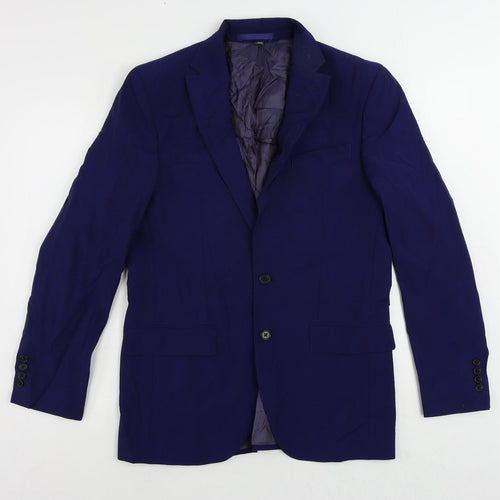 Marks and Spencer Mens Blue Wool Jacket Suit Jacket Size 38 Regular