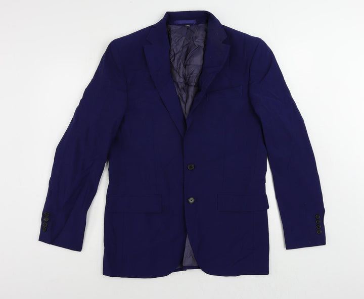 Marks and Spencer Mens Blue Wool Jacket Suit Jacket Size 38 Regular