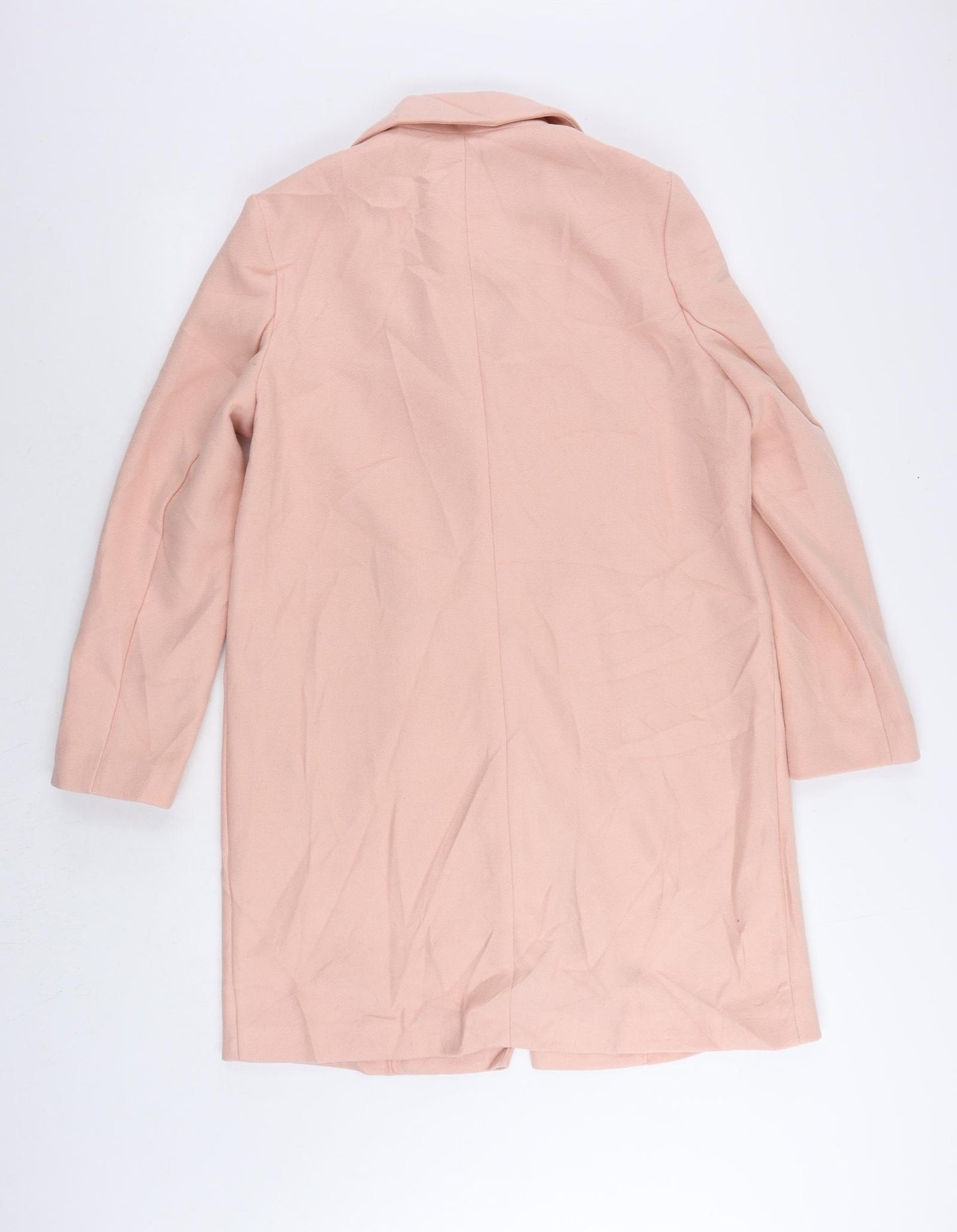 Marks and Spencer Womens Pink Overcoat Coat Size 12 Button