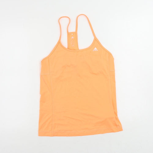 adidas Womens Orange Polyester Camisole Tank Size M Round Neck Pullover - Size 12-14