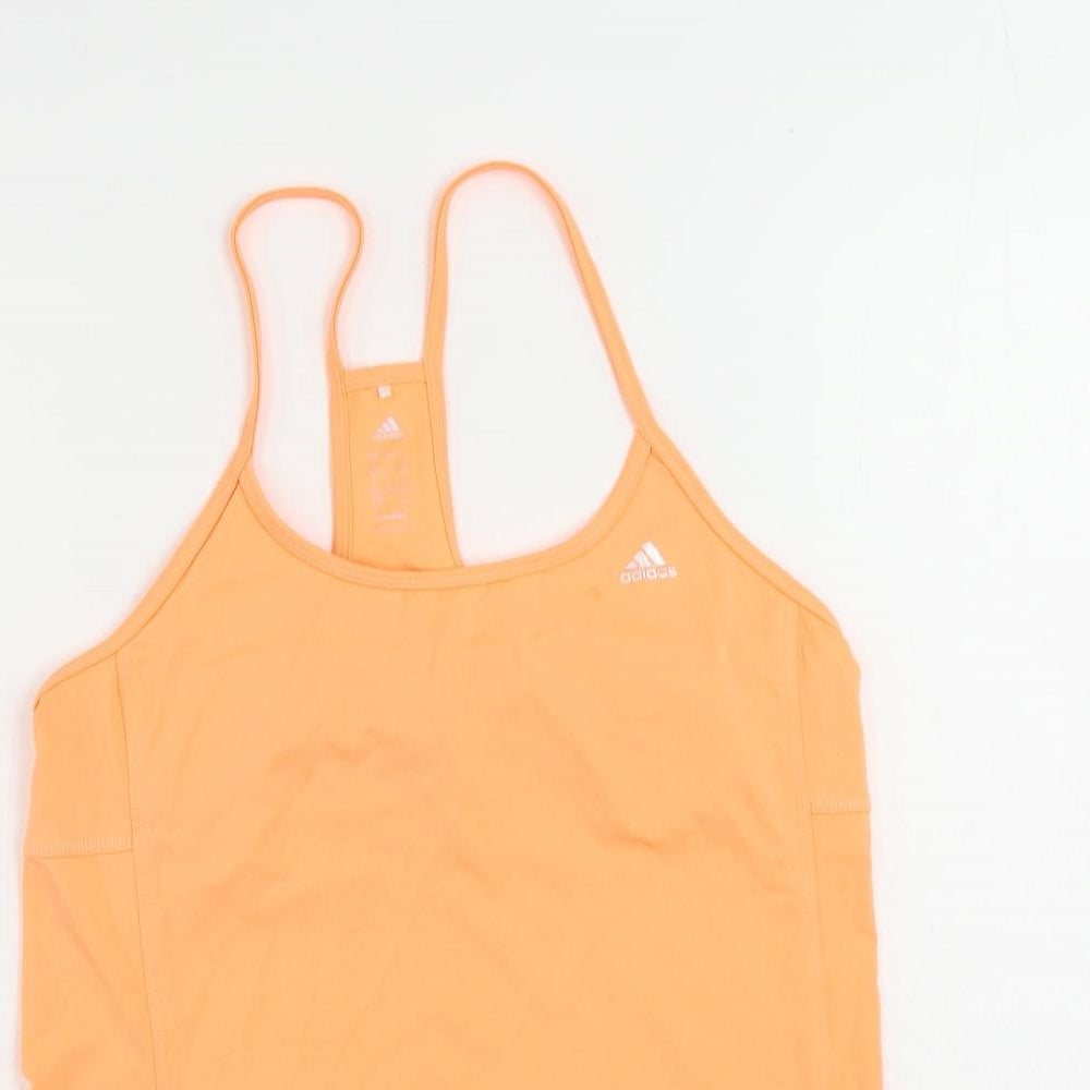 adidas Womens Orange Polyester Camisole Tank Size M Round Neck Pullover - Size 12-14