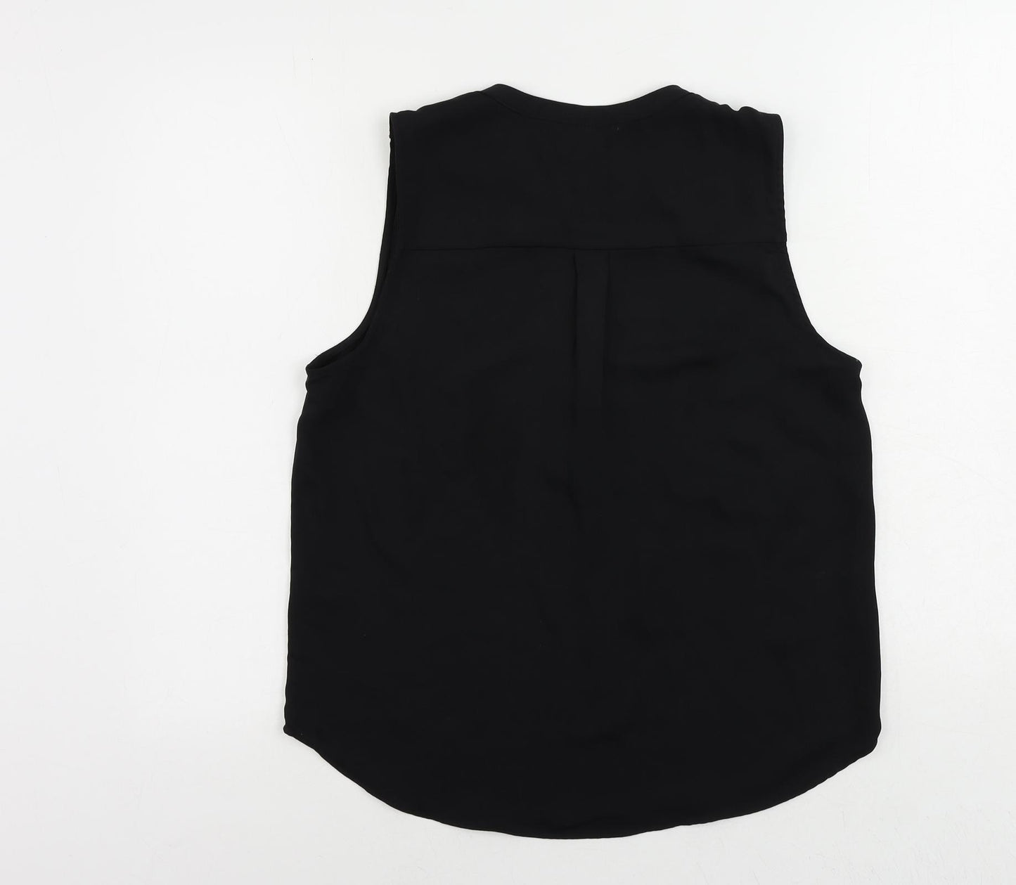H&M Womens Black Polyester Basic Blouse Size 8 V-Neck