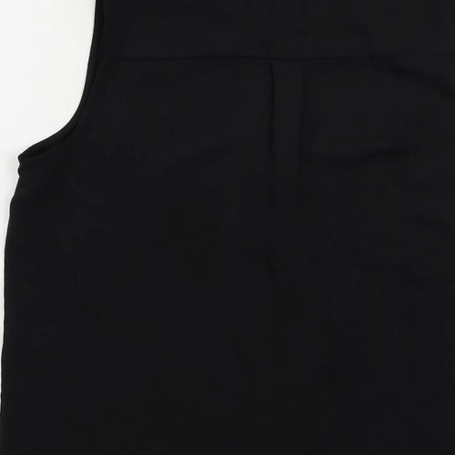 H&M Womens Black Polyester Basic Blouse Size 8 V-Neck