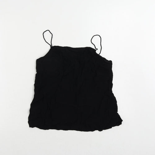 Warehouse Womens Black Viscose Camisole Tank Size M Square Neck