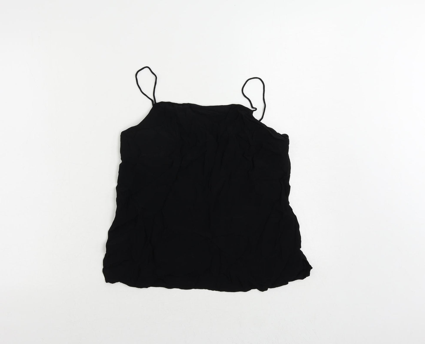 Warehouse Womens Black Viscose Camisole Tank Size M Square Neck