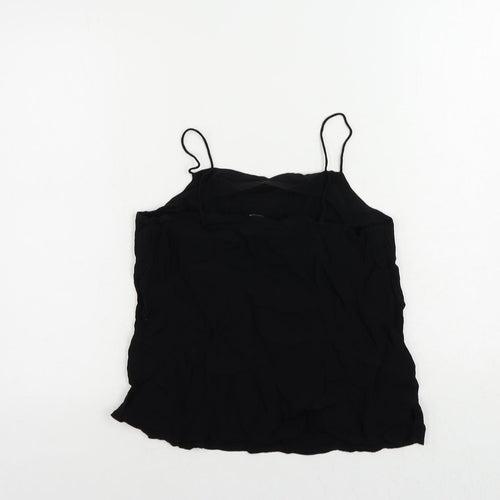 Warehouse Womens Black Viscose Camisole Tank Size M Square Neck