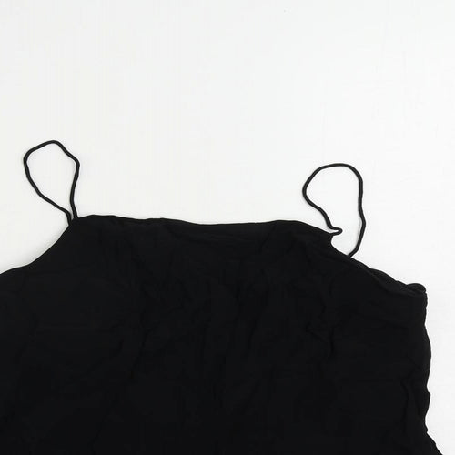 Warehouse Womens Black Viscose Camisole Tank Size M Square Neck