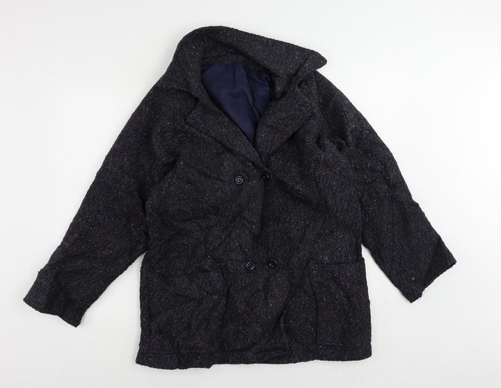 Richard Shops Womens Blue Pea Coat Coat Size 14 Button - Vintage
