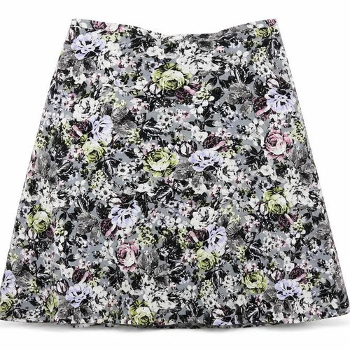 Marks and Spencer Womens Multicoloured Floral Viscose A-Line Skirt Size 10 Zip