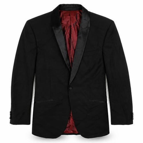 1860 Menswear Mens Black Wool Tuxedo Suit Jacket Size 40 Regular