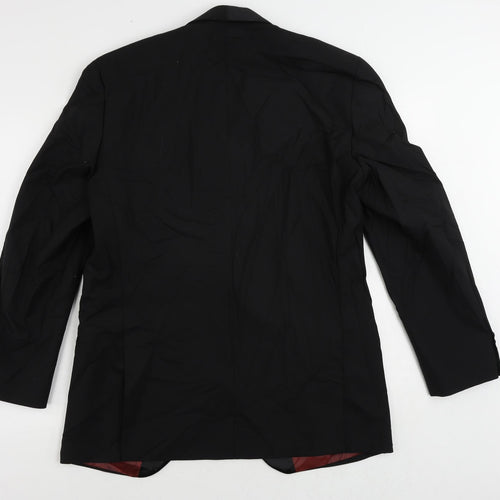 1860 Menswear Mens Black Wool Tuxedo Suit Jacket Size 40 Regular