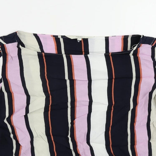 NEXT Womens Multicoloured Striped Viscose Basic Blouse Size 12 Boat Neck