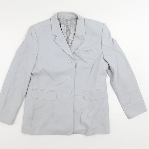 St Michael Womens Blue Jacket Blazer Size 14 Button - Vintage