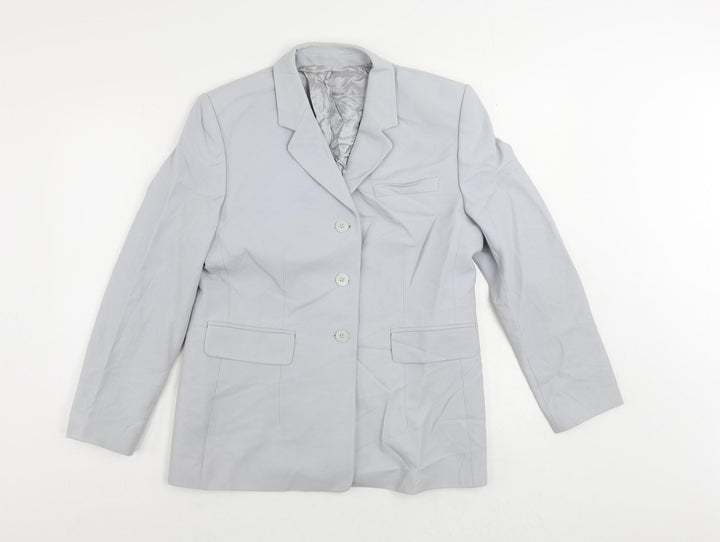 St Michael Womens Blue Jacket Blazer Size 14 Button - Vintage