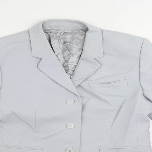 St Michael Womens Blue Jacket Blazer Size 14 Button - Vintage