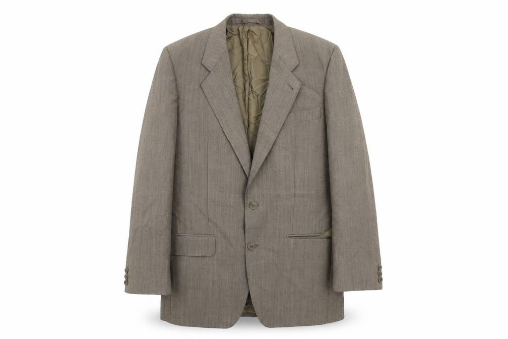 Front view of MODENA men’s beige polyester jacket suit jacket, size 40, regular