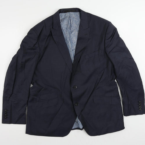 Autograph Mens Blue Polyamide Jacket Suit Jacket Size 44 Regular