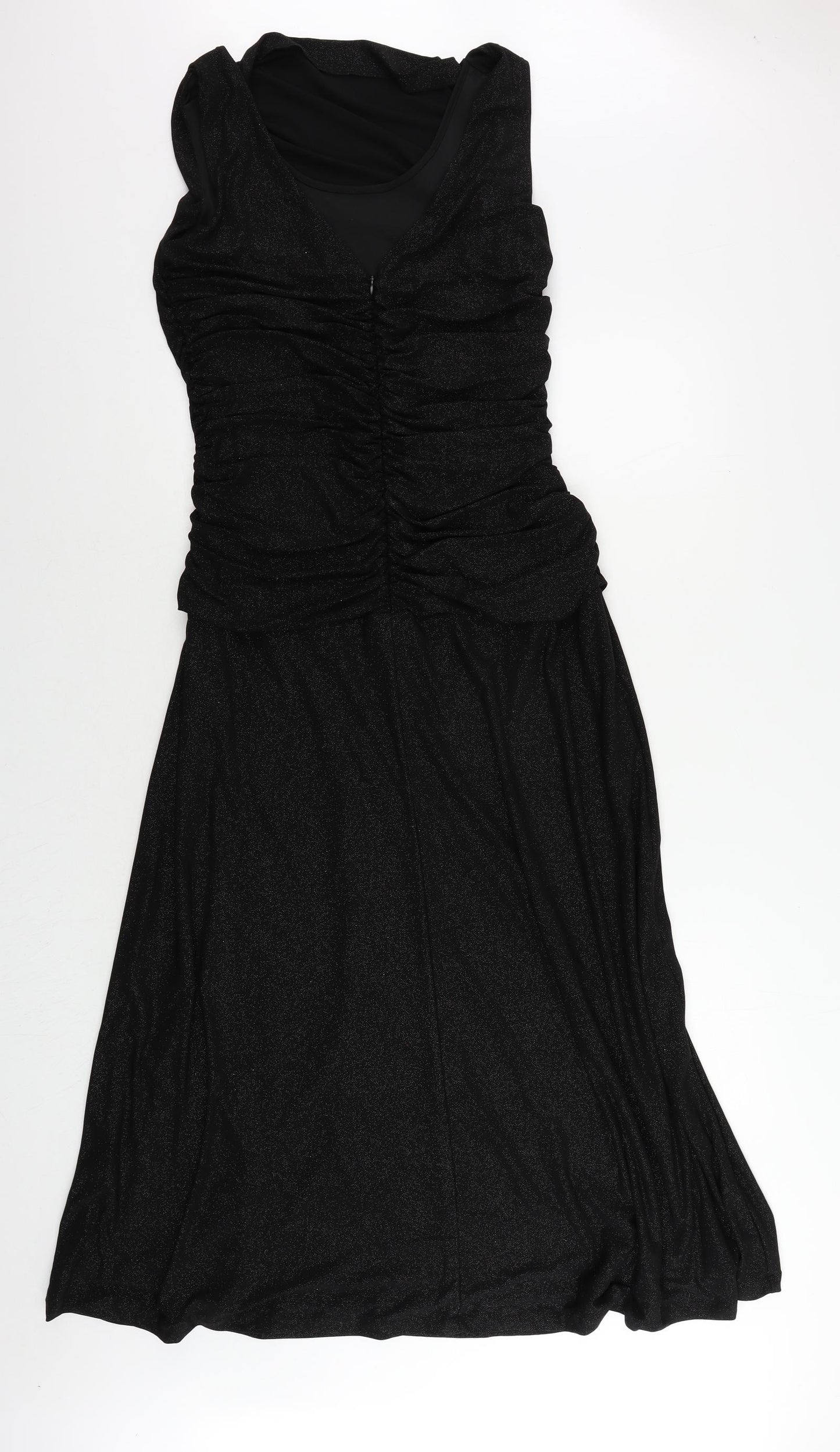 Klass Womens Black Polyester Sheath Size 14 Cowl Neck Zip - Ruched