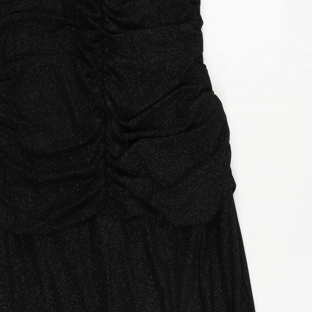 Klass Womens Black Polyester Sheath Size 14 Cowl Neck Zip - Ruched