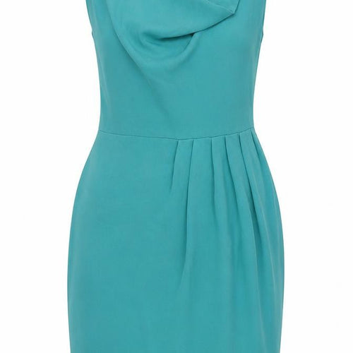 Oasis Womens Green Polyester Pencil Dress Size 10 Cowl Neck Zip