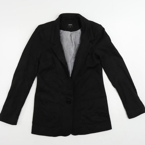 Oasis Womens Black Jacket Blazer Size XS Button