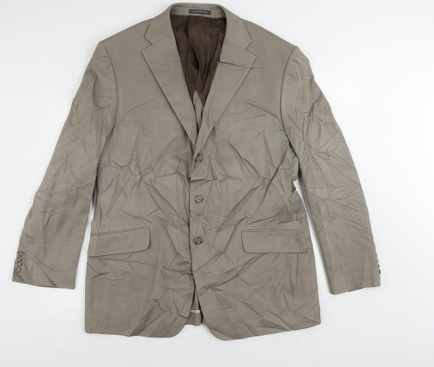 Greenwoods Mens Beige Cotton Jacket Suit Jacket Size 46 Regular