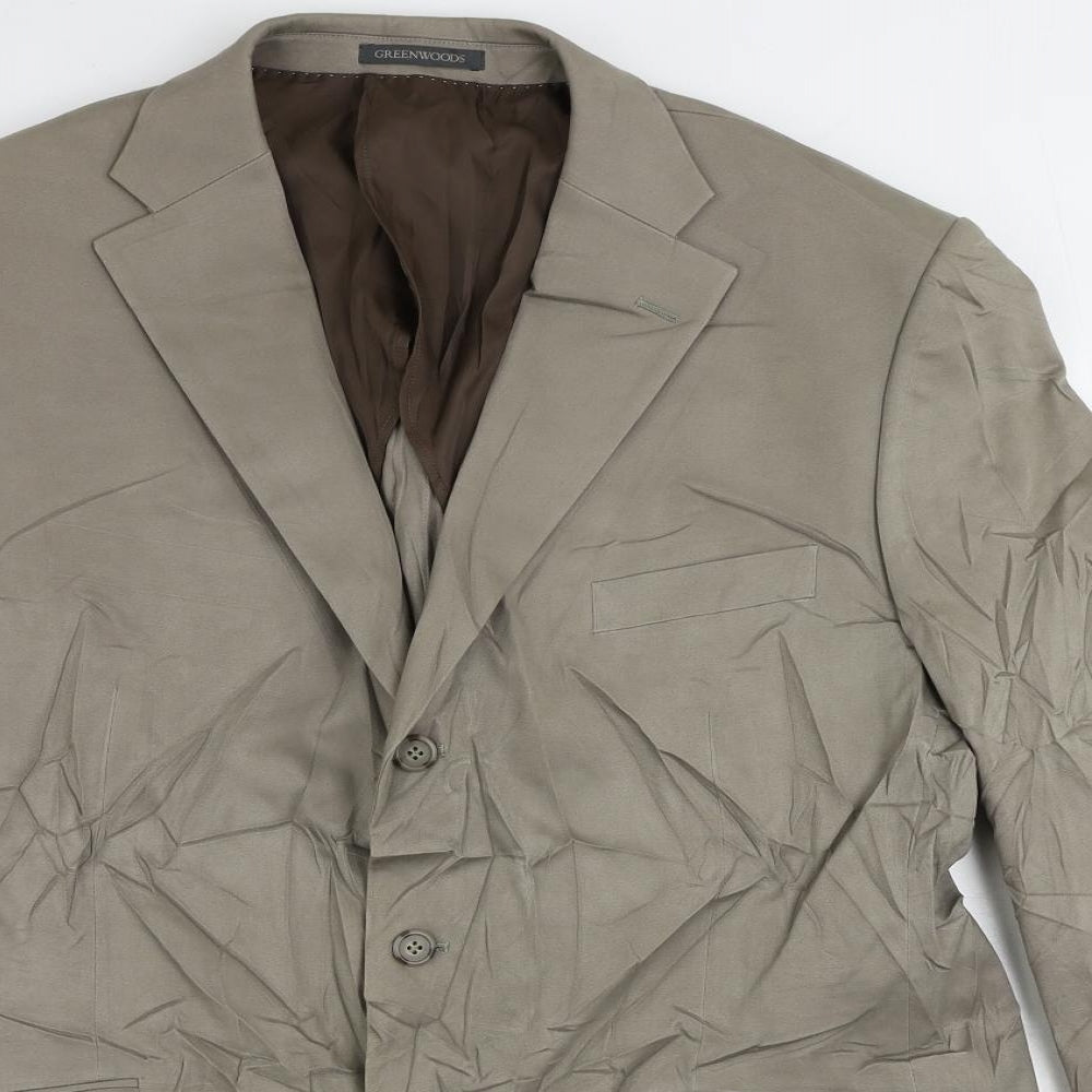 Greenwoods Mens Beige Cotton Jacket Suit Jacket Size 46 Regular