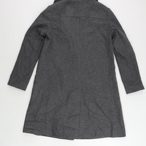 French Connection Womens Grey Overcoat Coat Size 10 Button