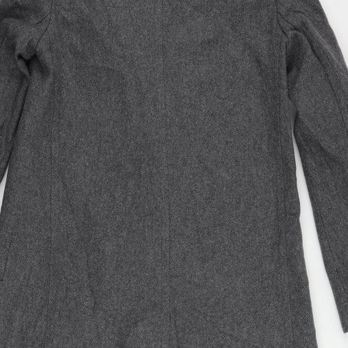 French Connection Womens Grey Overcoat Coat Size 10 Button