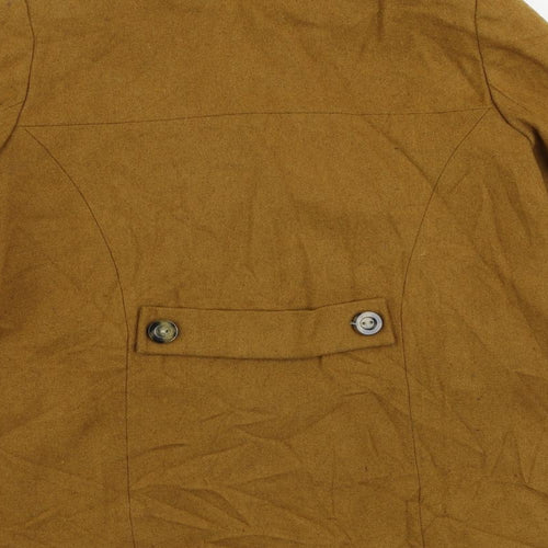 Topshop Womens Yellow Pea Coat Coat Size 10 Button