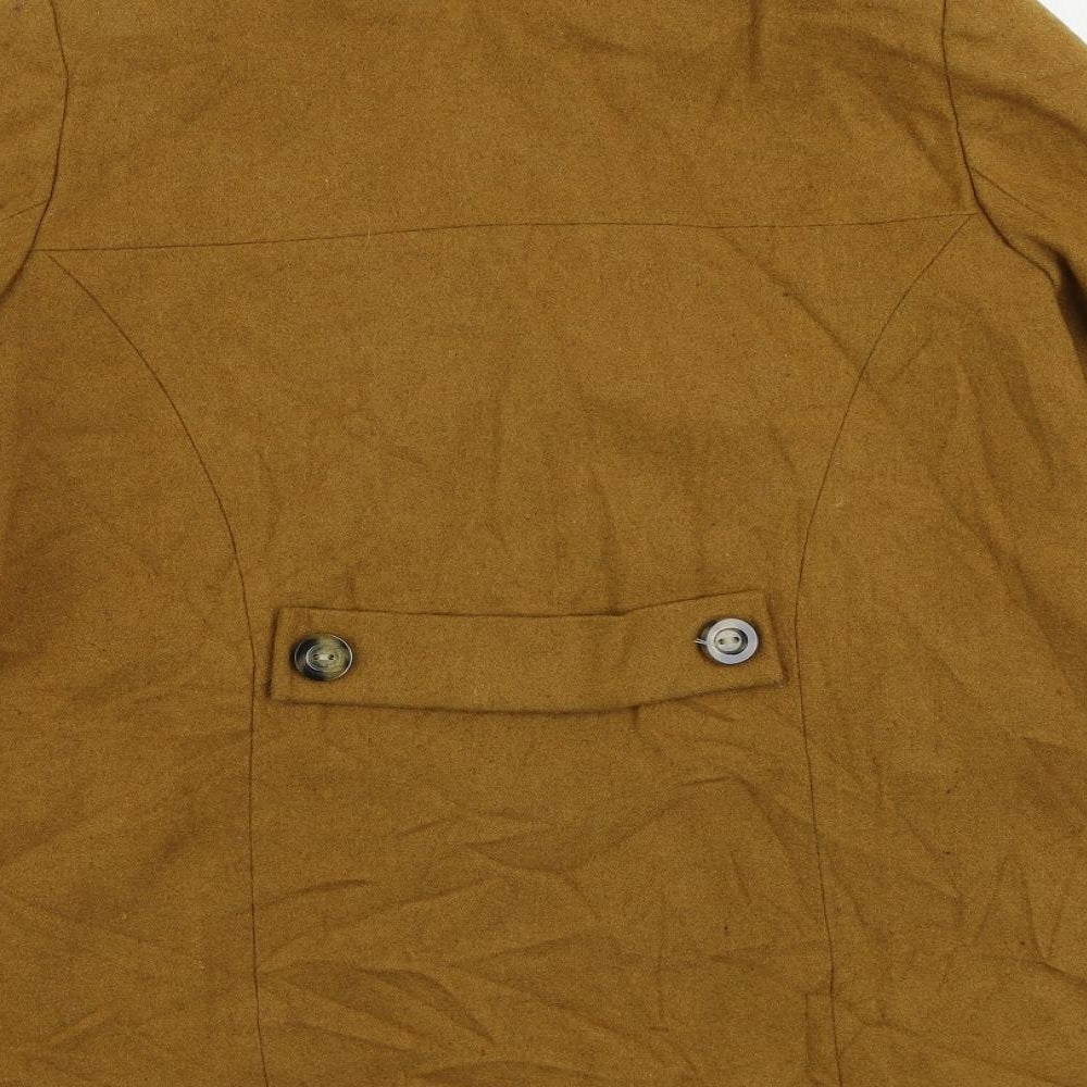 Topshop Womens Yellow Pea Coat Coat Size 10 Button