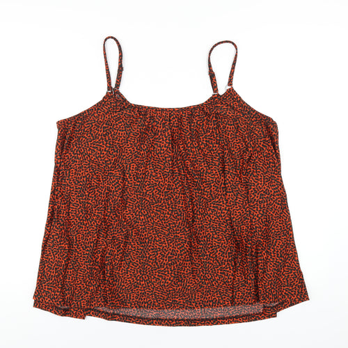 NEXT Womens Orange Geometric Polyester Camisole T-Shirt Size 20 Round Neck