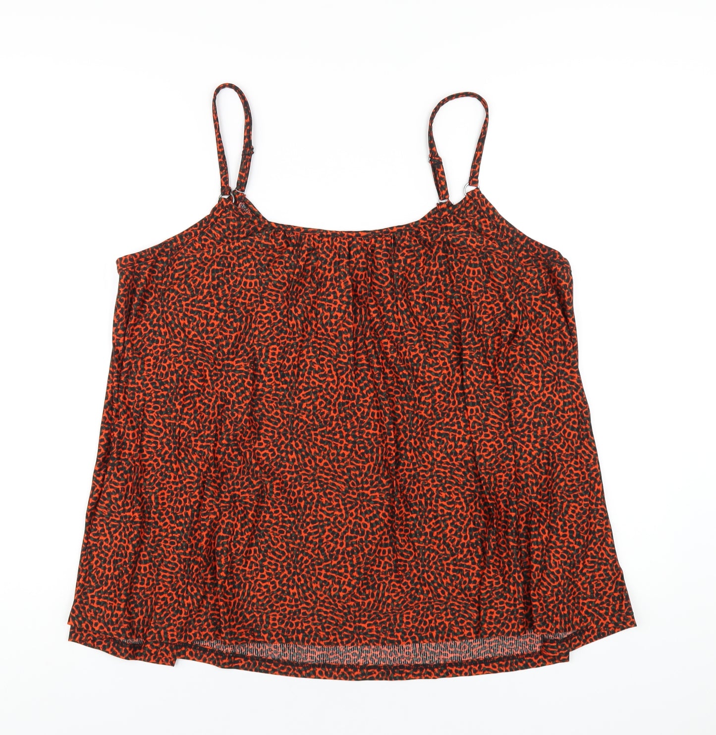 NEXT Womens Orange Geometric Polyester Camisole T-Shirt Size 20 Round Neck