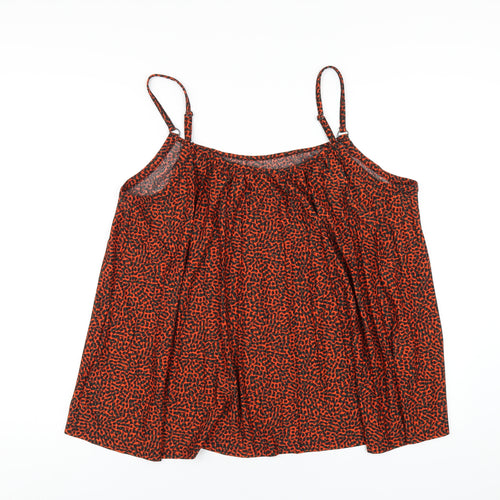 NEXT Womens Orange Geometric Polyester Camisole T-Shirt Size 20 Round Neck