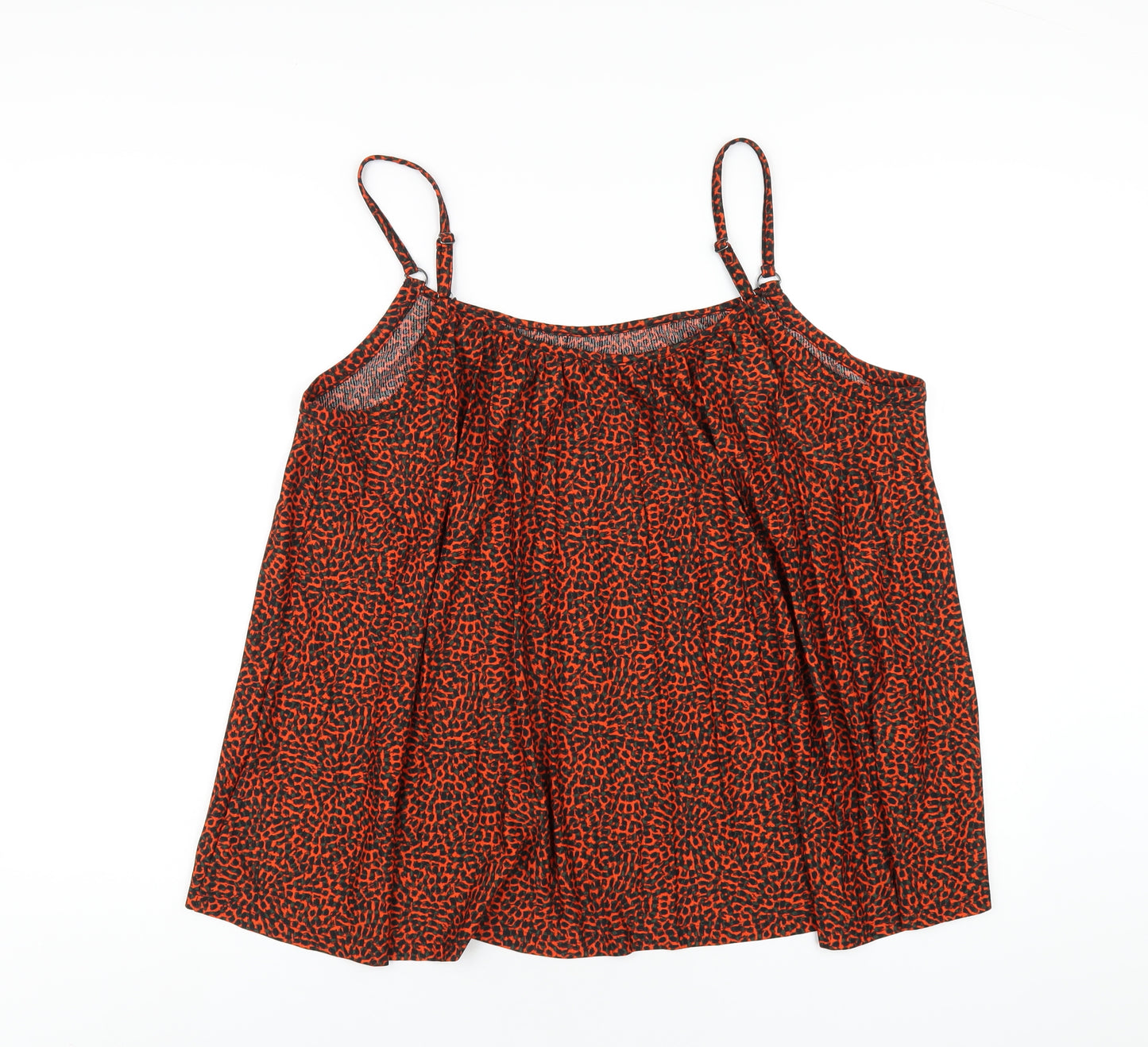 NEXT Womens Orange Geometric Polyester Camisole T-Shirt Size 20 Round Neck