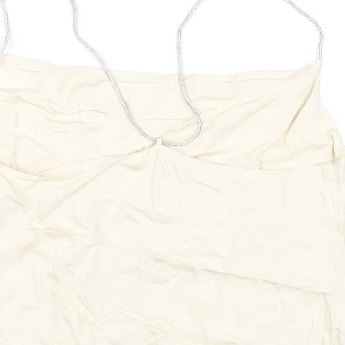 H&M Womens Ivory Viscose Camisole Blouse Size S Cowl Neck