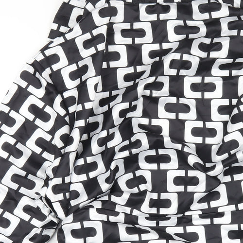 Cameo Rose Womens Black Geometric Polyester Bodycon Size 12 Collared Tie