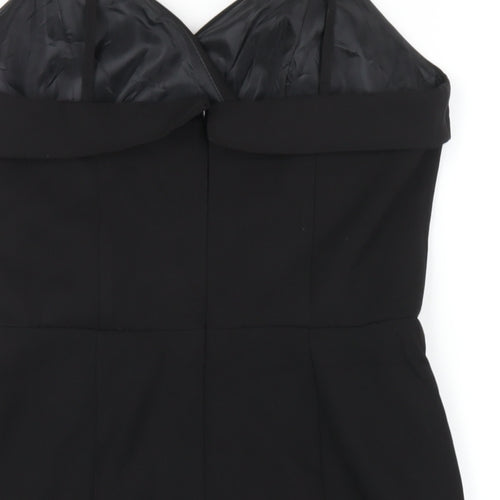 Topshop Womens Black Polyester A-Line Size 10 Sweetheart Zip