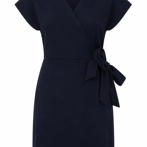 Dorothy Perkins Womens Blue Polyester Wrap Dress Size 12 V-Neck Tie