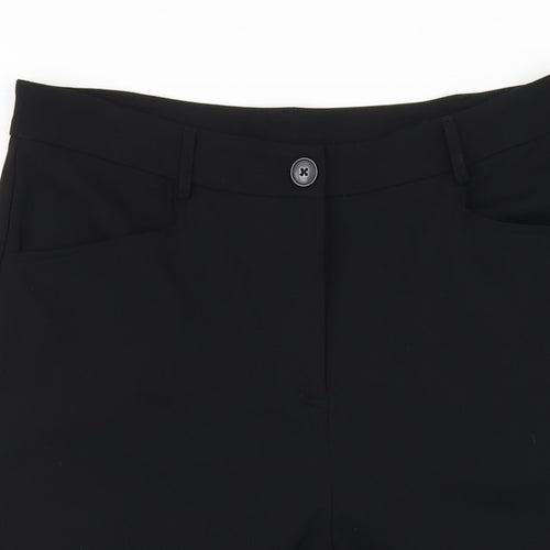 Emreco Womens Black Polyester Capri Trousers Size 14 L20 in Regular Zip